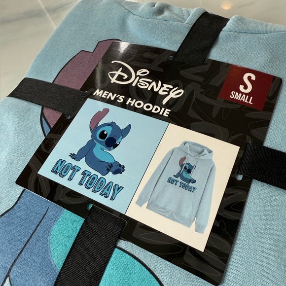 NWT Disney Men’s Stitch Graphic Print Hoodie “Not Today” Lilo & Stitch Small - Picture 7 of 11